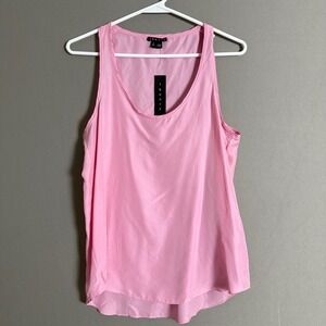 Theory sz S pink 100% silk tank top NWT